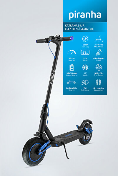Piranha 5015-M 600W Elektrikli Scooter 36V 10.4Ah 35 Km Menzil Katlanabilir Ç...
