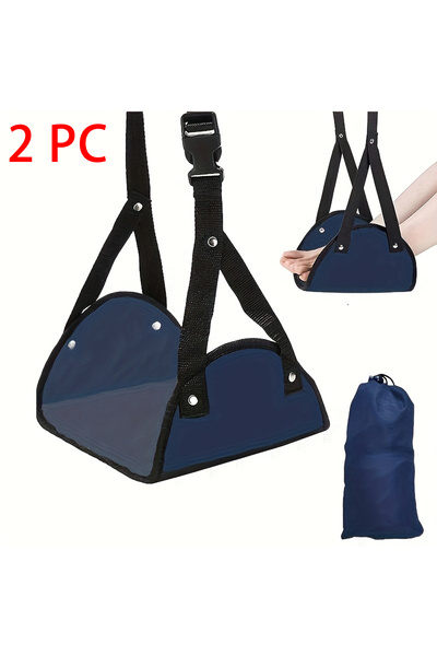 Choice5 blue2pc Adjustable Foot Hammocks for Travel, Car, Airplane Rest, Offi...