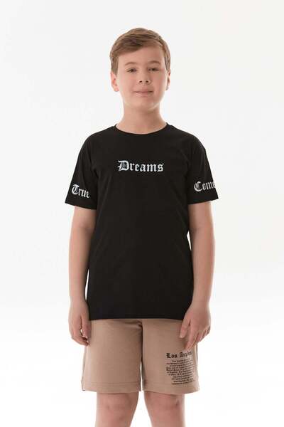 Fulla Moda %100 Pamuk Dreams Baskılı Erkek Çocuk Tişört
