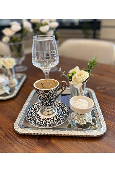 atabey home collection 2 ADET SUNUM TEPSİSİ KARE HASIR FULL GÜMÜŞ TEPSİ 22 CM