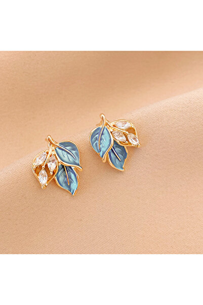 Choice HE19038-1 Blue Unique Leaf Earrings for Women 2024 New Fahion Niche De...