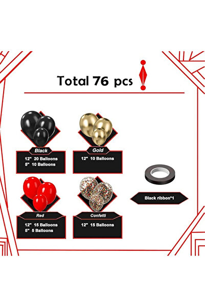 Choice As Picture 1 76-77Pcs Red Black, Green Gold, Red Blue, White Balloon S...