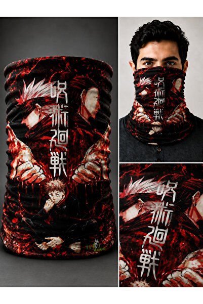 FG KONNİCHİWA Jujutsu Kaisen Bandana Anime Face Mask and Neck Gaiter and Dail...