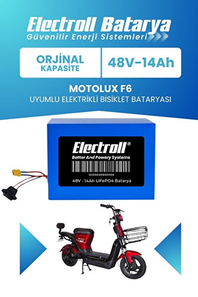 ELECTROLL Motolux F6 Batarya (STANDART KAPASİTE) 48v 14 Ah Lifepo4 (ELEKTRİKL...