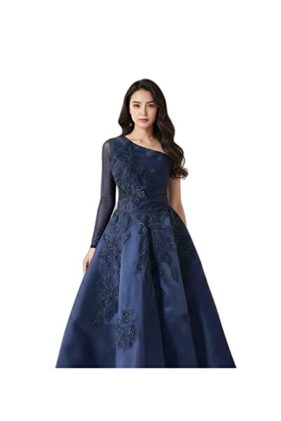 vanus fashion 6370- فستان سهرة ميدي لونين