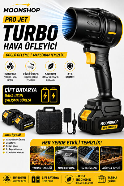 MOONSHOP DXF Turbo Jet Hava Üfleyici Yaprak Üfleme Cam Su Lekeleri Kurulama Fanı