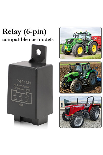 Choice 54229002 6 Pins Flasher Relay Tractor Indicator Relay 12V 21W 33520016...