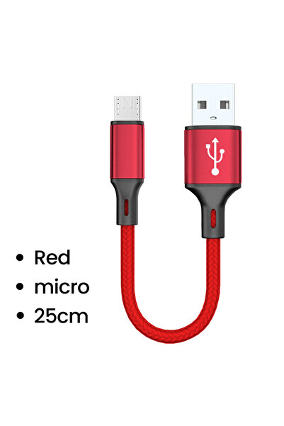 Choice 0.25m Red Micro 0.25M Short Cable Micro USB Cables Type C Data Cord Fa...