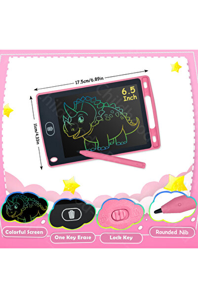 Choice5 6.5 INCH PINK 6.5/8.5/10/12 Inch LCD Writing Tablet Electronic Drawin...