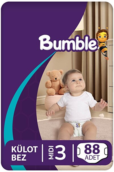 Bumble 3 Numara Midi Külot Bebek Bezi – 88 Adet | 4-9 Kg