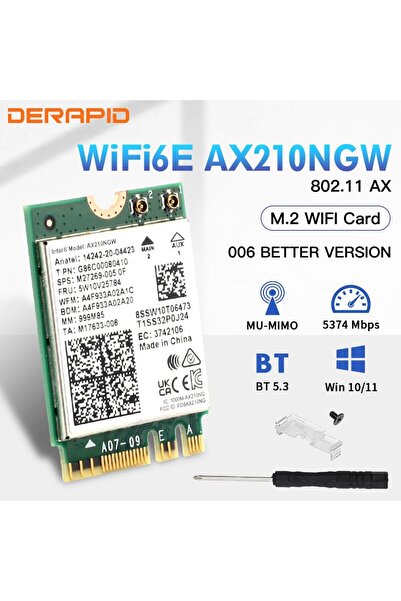 Choice AX210NGW WiFi6E WiFi 6E AX210NGW NGFF Wireeless Adapter Bluetooth 5.3 ...
