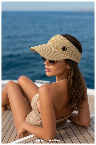 PIECE SIGNATURE For Summer, Stylish, for Women, Polyester Mesh Visor Sun Hat ...