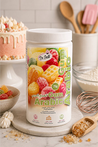 Dr. Gusto MEDIUM KATKI MADDESİ ARABİC GUM-75 GR Arap Zamkı Doğal Emülgatör ve...