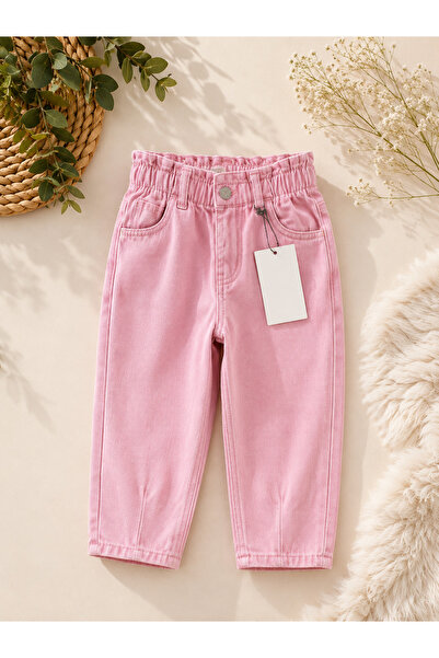 eladamoda Pink Original Brand Girl's Jeans with Elastic Waist