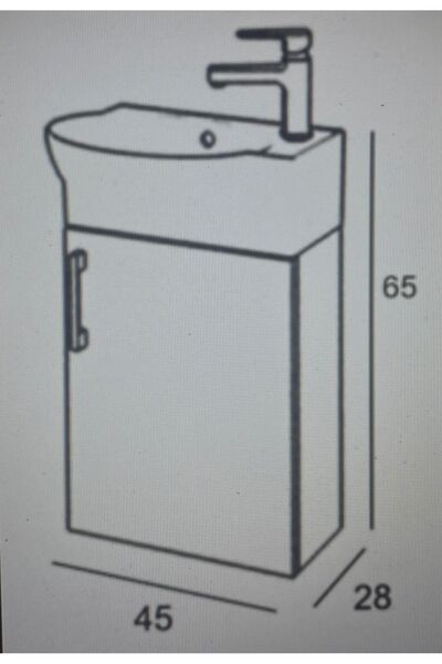 ALVİT Mini Wc Banyo Dolabı Lavabolu