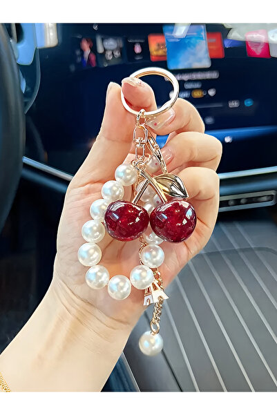 Choice style3 Simulated Cherry Pearl Beads Key Chain Exquisite High-end Bag P...