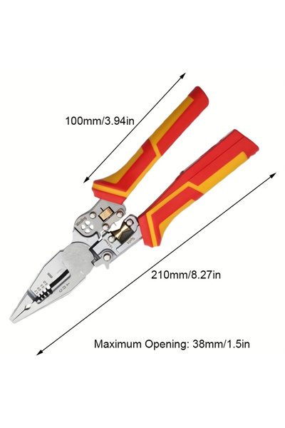 choice2 Yellow 9-in-1 Multifunctional Wire Stripping Pliers with Voltage Test...