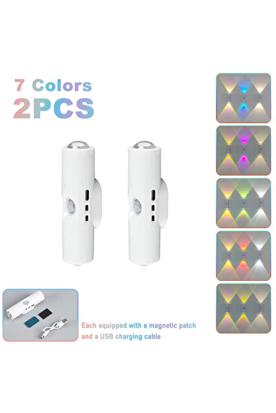 Choice3 RGB 7 color 2pcs 1 Piece Smart RGB Double-head Wall Light Motion Sens...