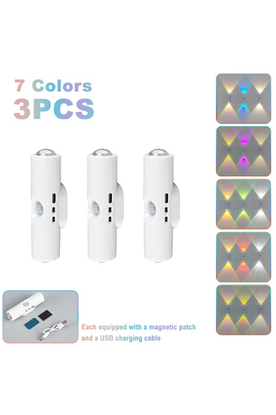Choice5 ضوء جداري ذكي RGB بـ 7 ألوان، 3 قطع، ضوء ليلي مغناطيسي مزدوج الرأس مع...