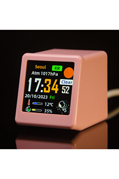 Choice1 ساعة سرير ذكية فائقة من Pink GeekMagic مع محطة طقس واي فاي وعرض ألبوم...