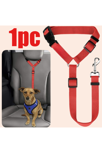 Choice red Solid Color Pet Car Seat Belt Nylon Lead Leash Backseat Safety Bel...