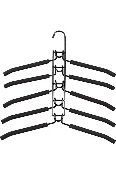 choice2 black-1pc 1pc Heavy-Duty Space-Saving Clothes Hanger - Multi-Layer Me...