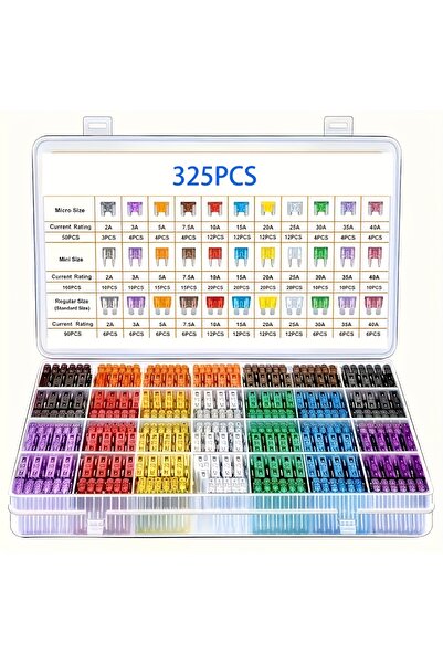 Choice1 325Pcs 325Pcs Standard Car Fuses Assorted Kit, 60 Mini Blade Car Fuse...