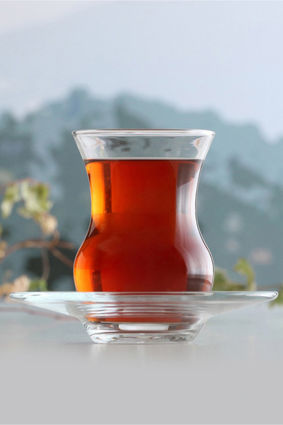 LAV Ayda Glass Tea Set for 6 People 135 ml (6 Tea Cups, 6 Tea Saucers)