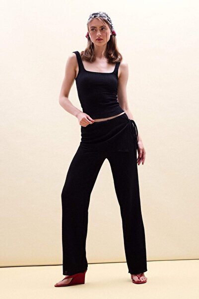 DeFacto Wide Leg Wrinkled Textured Trousers H4977Ax26Sm