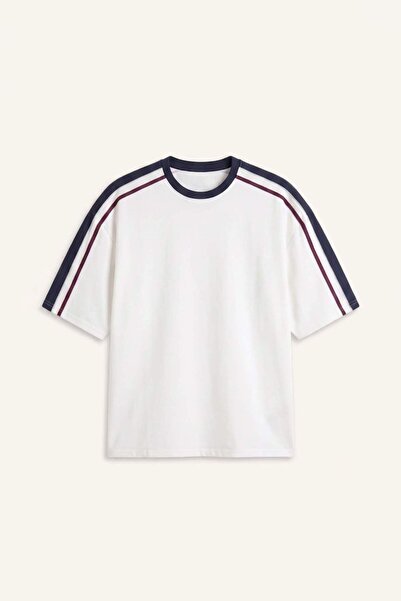 DeFacto Loose Fit Crew Neck Short Sleeve Ecru T-Shirt G6484Ax26Sm