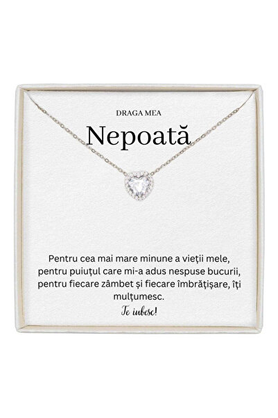 The Jewel Heart Colier Forever Yours cu pandantiv inimă din argint, zirconiu ...