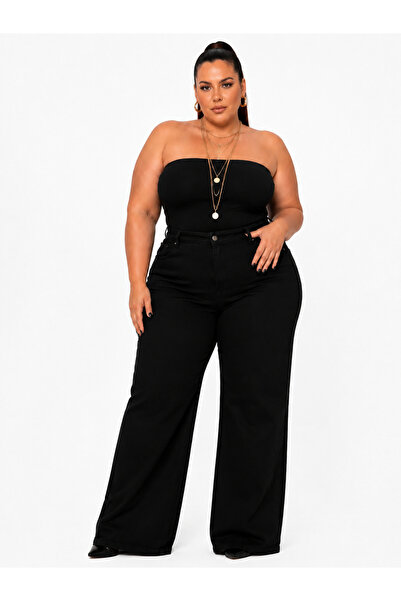 nd jeans Wide Leg Jeans Premium Women's Extra Large Size Super High Waist Es ...