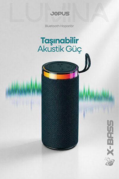 Jopus Yüksek Sesli Işıklı Taşınabilir TWS Bluetooth Hoparlör Şarjlı Kablosuz ...