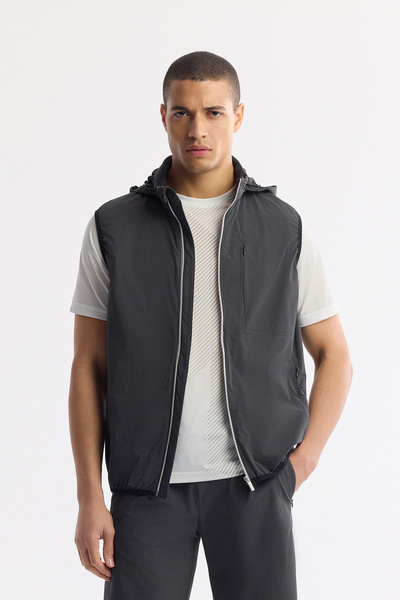 Avva Men's Anthracite Stand Collar Water Repellent Windproof Bi-Stretch Comfo...