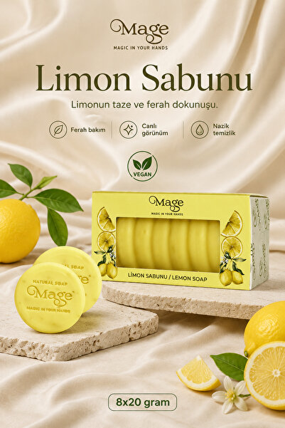 Mage Cosmetics Mage Doğal Limon Sabunu 8'li Set 20 gram x 8 adet hediyelik ku...