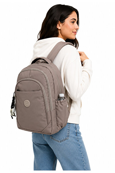 Bevitton Rucsac școlar unisex din material textil impermeabil, culoare nurcă,...