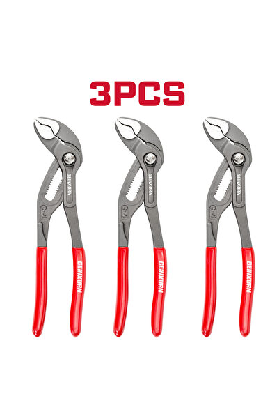 Choice1 3PCS 7' Groove Pliers W/ Button Adjustment, 1.5' Max Capacity, CR-V S...