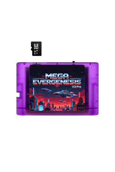 Choice Purple Mega EverDrive V3 Pro 3000 in 1 Flash Cartridge for Sega Genesi...