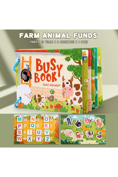 choice2 Farm animal Montessori Baby Busy Book My First Quiet Book Paste Early...
