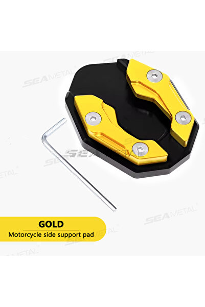 Choice gold SEAMETAL Motorcycle Side Stand Cover Aluminum Alloy Motorcycle St...