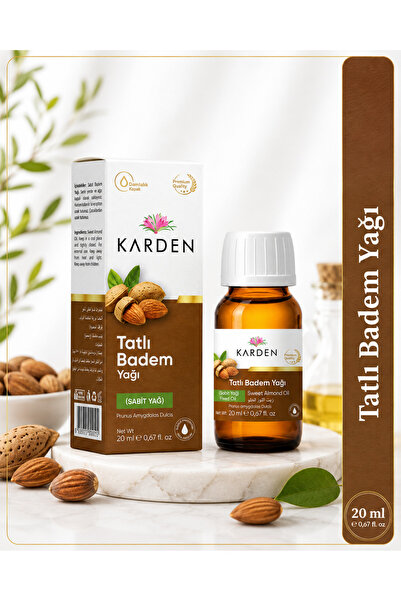 Karden Tatlı Badem Yağı 20 ml - %100 Doğal Cilt ve Saç Bakımı Yağı