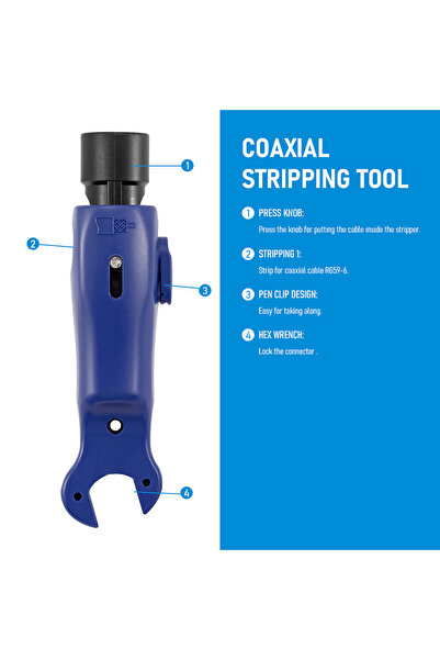 Choice1 Mini Stripper Coaxial Cable Locking Tools RG59 RG6 Wire Stripper Crim...
