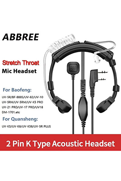 choice2 2 Pin K type ABBREE Extendable Adjustable Acoustic Throat MIC PTT Hea...