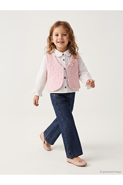 Obelia Girl's Vest Set Shirt Set for Ages 2-5 - Pink