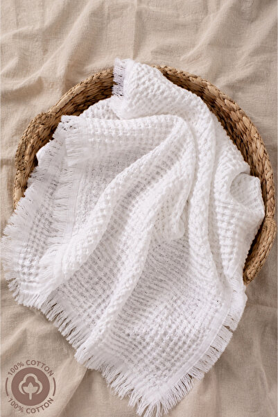 miniel organic Unisex Baby Waffle Fabric 100% Organic Cotton Tasseled Baby Bl...