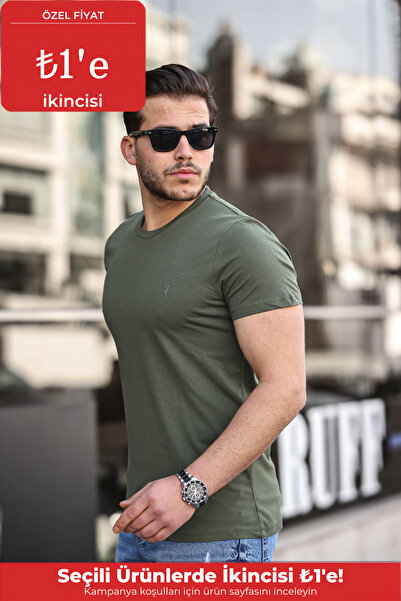 COMBİNE MİCHAİL Men's 100% Cotton Breathable Crew Neck Standard Fit Regular F...