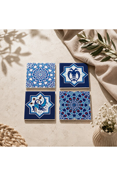 Anadolia Seljuk 4-Piece Ceramic Coasters