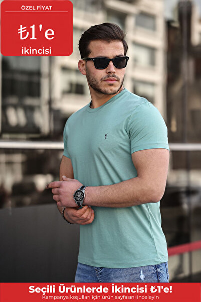 COMBİNE MİCHAİL Pánské 100% bavlněné prodyšné tričko Crew Neck Standard Fit R...