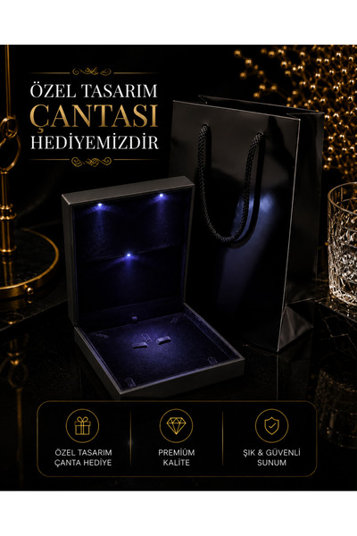 by hakan şahin black design Premium LED Işıklı Lüks Takı Set Kutusu / Kolye K...