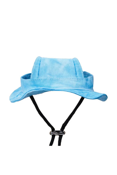 Choice M (for pet 4-6.5kg) Blue Small Dog Cat Hats Cat Cowboy Hat with Ear Ho...